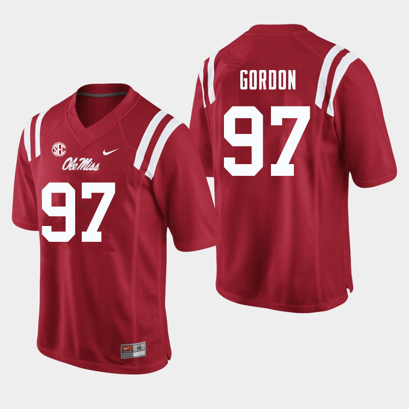 Jamond Gordon Ole Miss Rebels NCAA Men's Red #97 Stitched Limited College Football Jersey PXP7258ZB